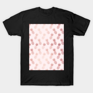 Rose Gold Pineapple Pattern T-Shirt